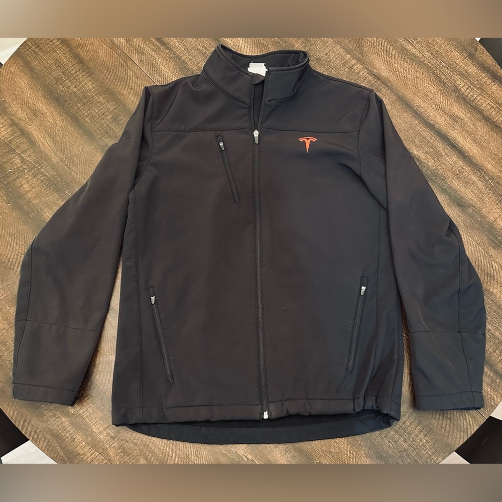 Tesla Employee Men’s Jacket Black Softshell Full Zip-Size Medium
